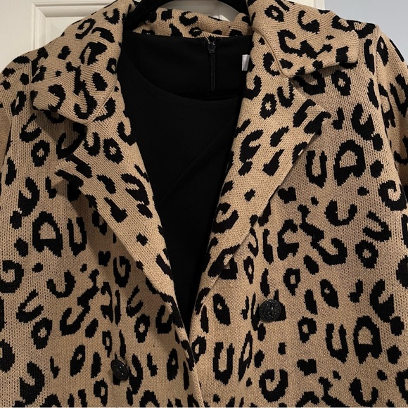 NWT Anne Klein - Leopard Long Cardigan/coat sz Large - Picture 13 of 14